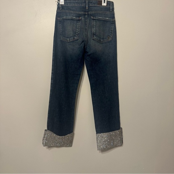 Fidelity Los Angeles Cali Straight Cuff with Rhinestones Size 26  NWT - Picture 6 of 7